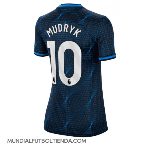 Camiseta Chelsea Mykhailo Mudryk #10 Segunda Equipación Replica 2023-24 para mujer mangas cortas